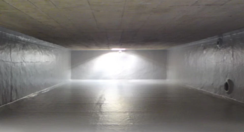 fibreglass lining to water storage tanks show tank coating completed